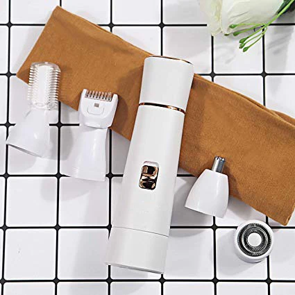 Beauty Care Set Waterproof Electric Lady Shaver 4 In 1  Painless Facial Hair Remover