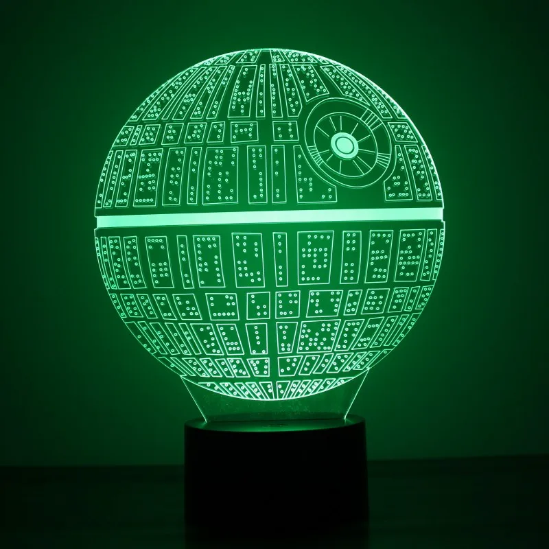 Multi-colored Death Star 3D led night lamp for Star War Fans