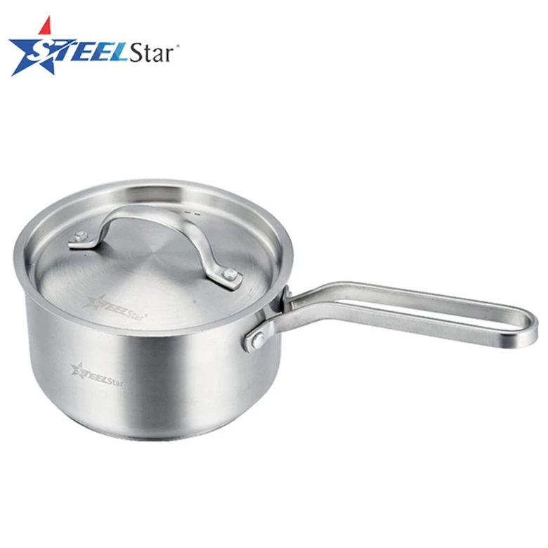 
Capsuled induction bottom 4pcs full stainless steel 201/304 cookware set with color box 