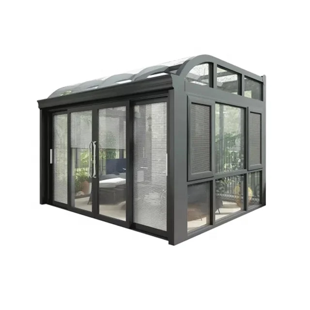 
Summer House Frame Veranda Aluminum Sunroom with Tempered Glass 