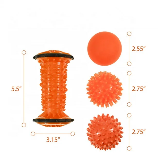 
Massage Therapy Set including Foot Massage Roller, Spiky Balls and Lacrosse Balls 