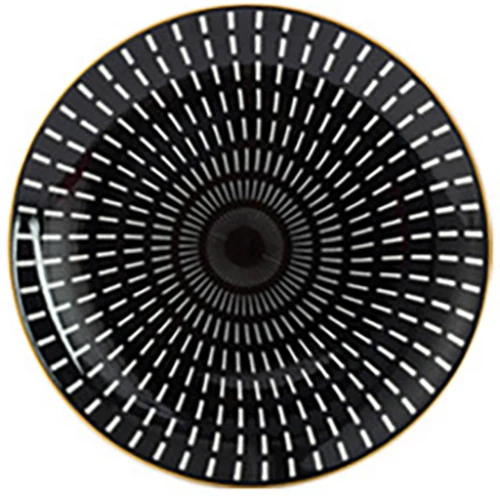 New design wholesale luxury sunflower pattern plain black dinner set ceramic dishes