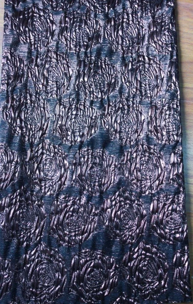 Fashion custom design silver metallic brocade jacquard cloth fabric