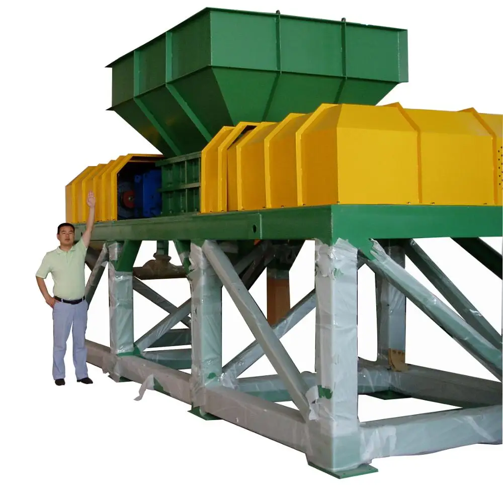 CE ISO certified waste plastic wood paper carton pipe drum shredder machine from biggest shredder factory