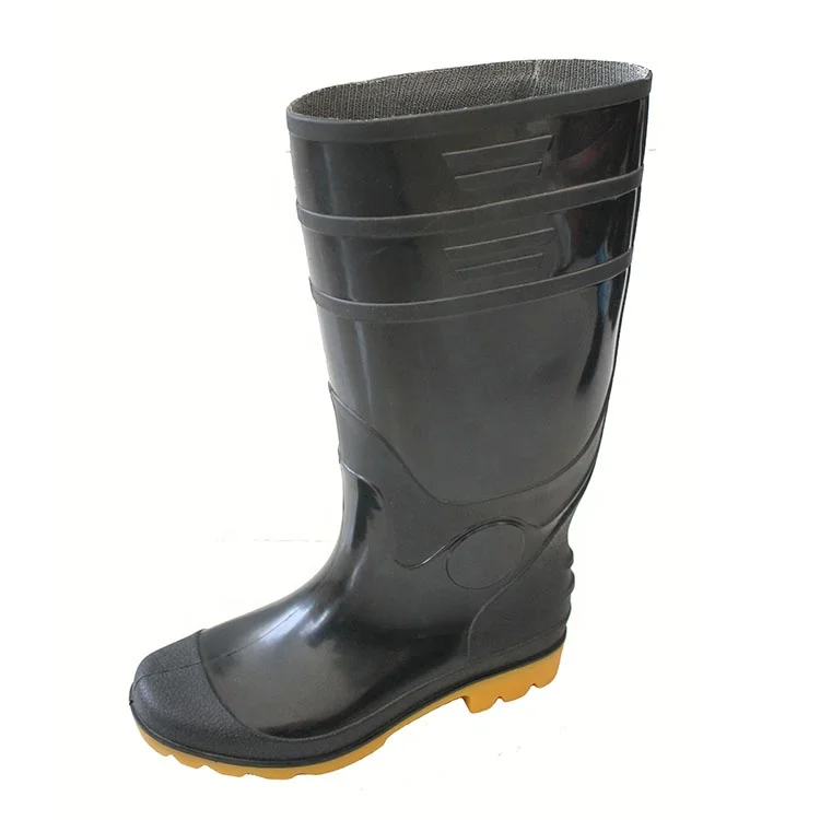 
RENYAN Safety Boots Light Duty PVC Shinning Finish Safety Boots without Steel Toe or Steel Midsole JH001 