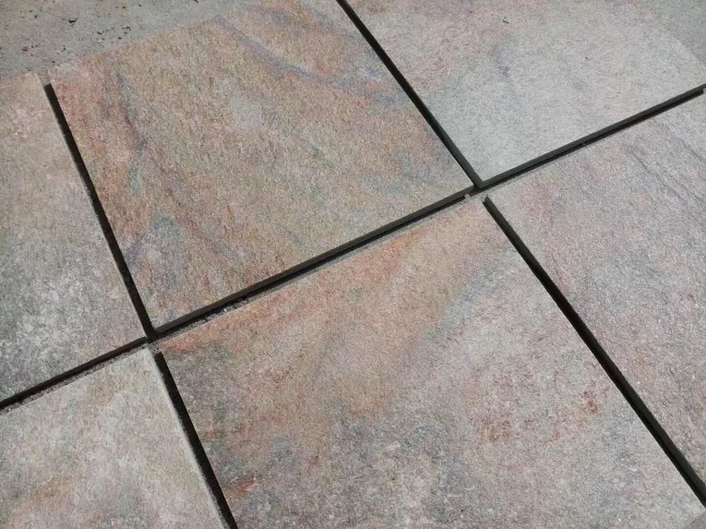 Garden Walk Way Black Quartz Pavers Natural Floor Stone Tiles