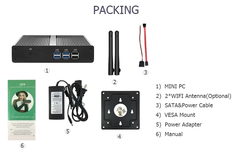 XCY Мини компьютер i3 7100U 4 к HTPC 300 м Wi Fi неттоп компактные настольные компьютеры мини ПК win 10