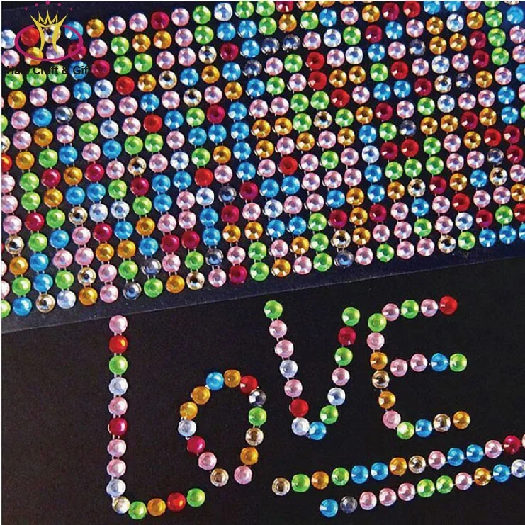 Wholesale Bling Multicolor Acrylic Rhinestone DIY Self Adhesive Sticker Sheet