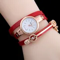 9colors New One Designer Fashion Metal Charm Pu Warp Women Bracelets Watch Sloggi Same Style Lady