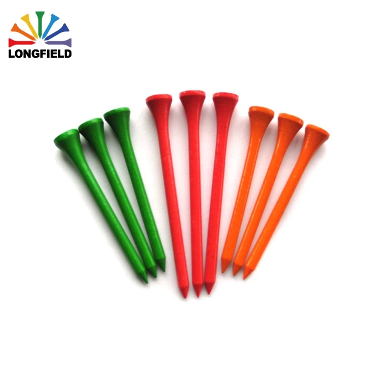 
Various colors very strong custom logo printed wooden tee golf 