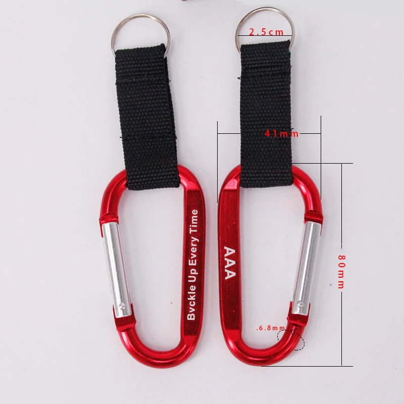 2019 рекламный брелок с логотипом на заказ, алюминиевый карабин с лентой