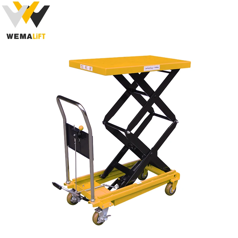 WEMALIFT 350KG 800KG Double Scissor Manual Hydraulic Table Lift