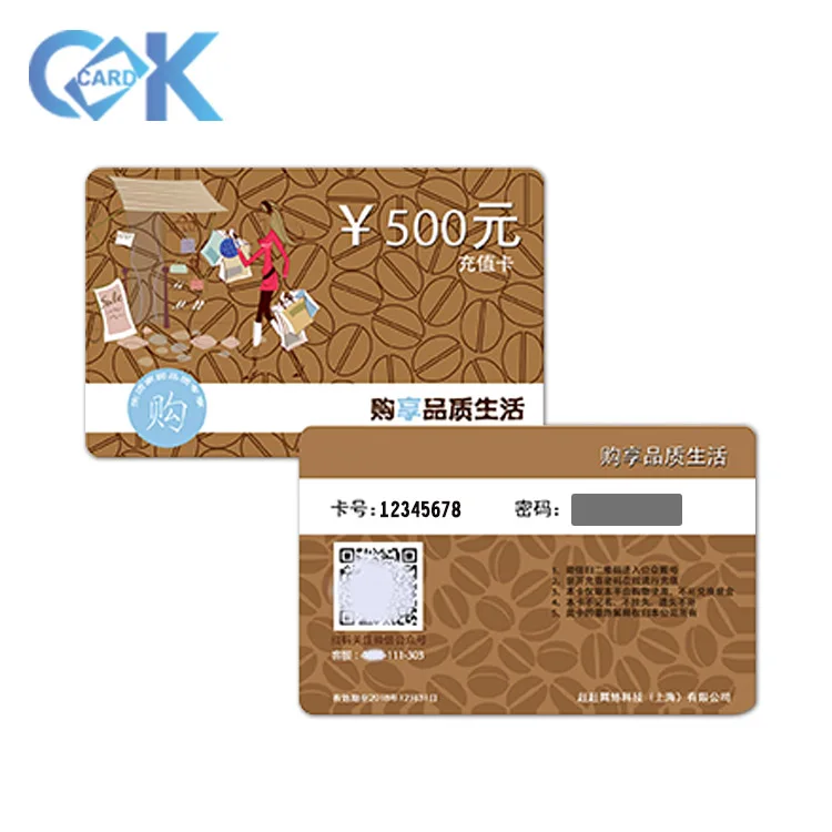 
Scratch phone card in plastic card with variable number printing 