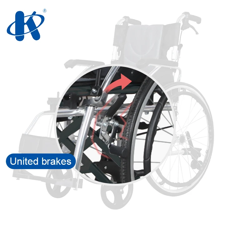 KY869LAJ foldable backrest fixed footrest nylon and mesh cushion Wheel chair Aluminum Light Weight Manual Wheelchair