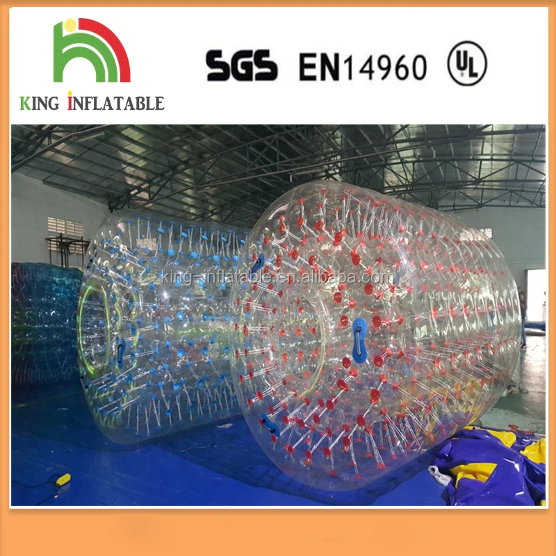 Inflatable Water game Plato 0.8mm Walking Inflatable Water Roller for rental