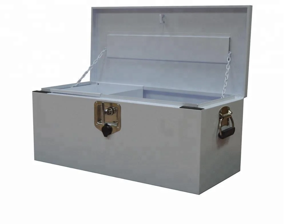 
 Белый стальной ящик для инструментов со стальным лотком для инструментов, сверхпрочный ящик для инструментов, Ute ящик для инструментов  