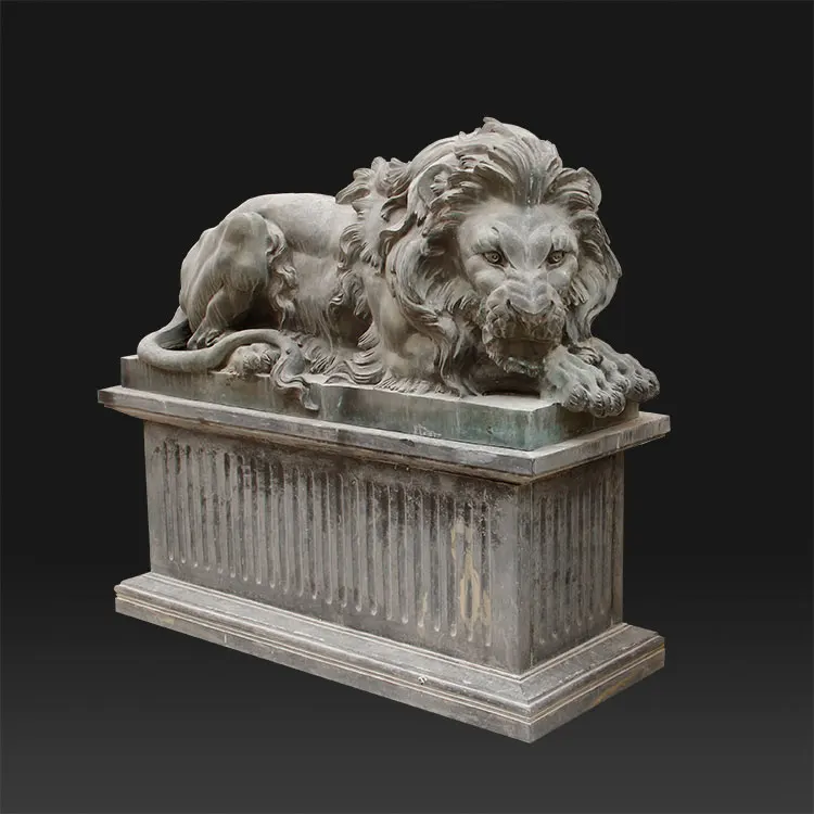 Granite hand carved garden decoration lions statue for sale
