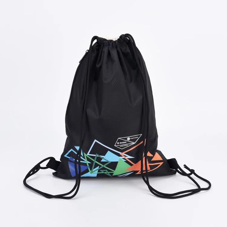 Eco friendly small nylon mesh drawstring bag backpack