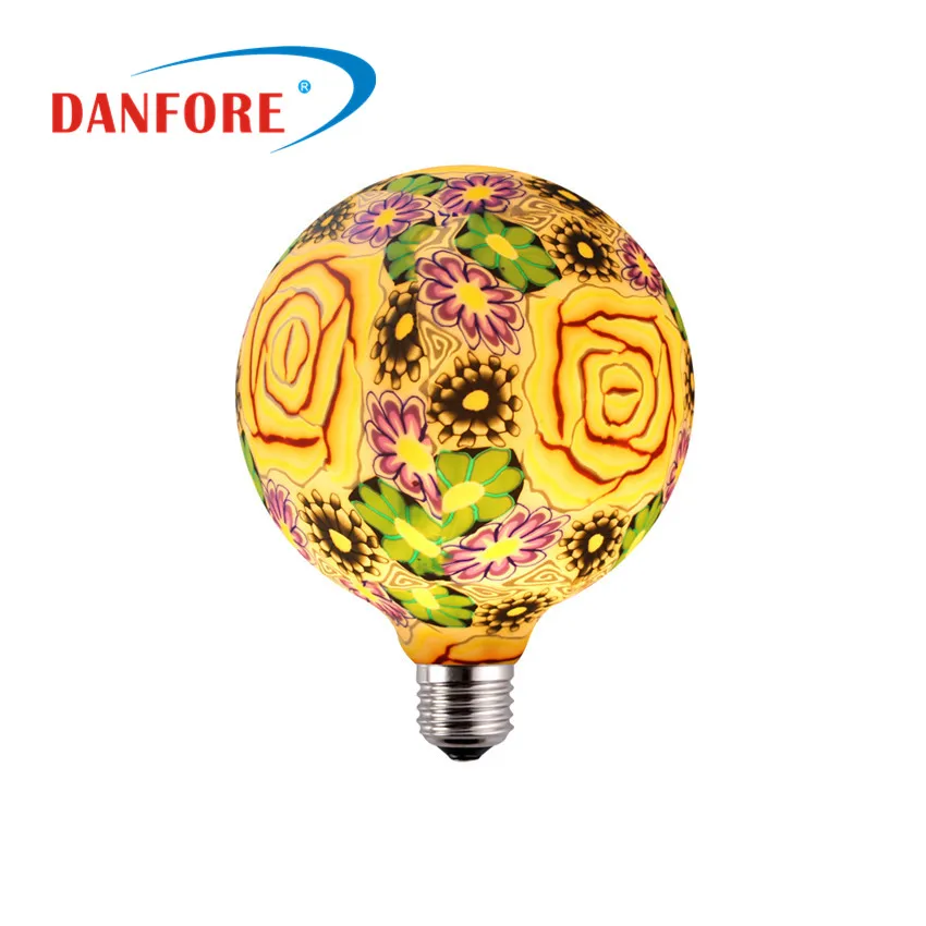 Color Painted Round decorative fancy lightings g125 led globe bulb for Halloween Party