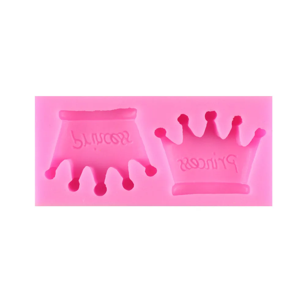 amazon hot selling 2 Large Princess Crown Mold 3d silicone cake decorating molds