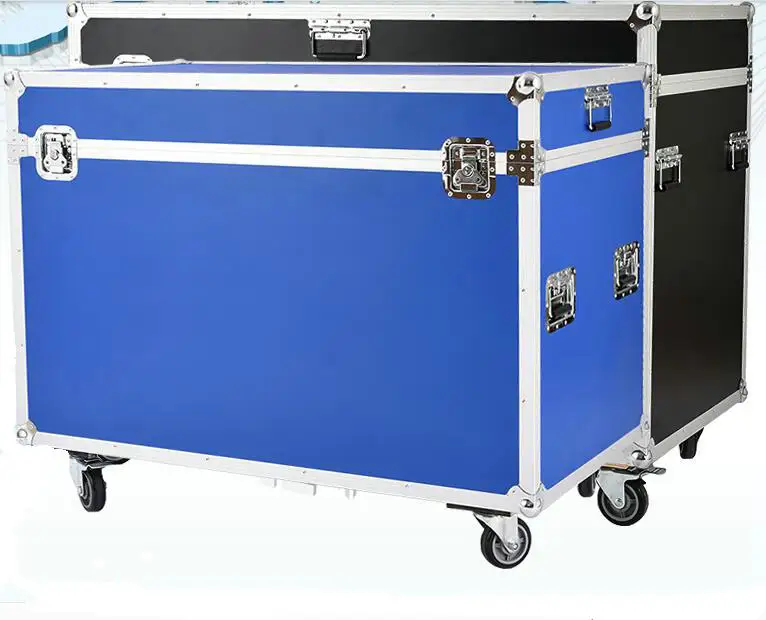 Aluminum flight / transport case in different volume with 4 wheels