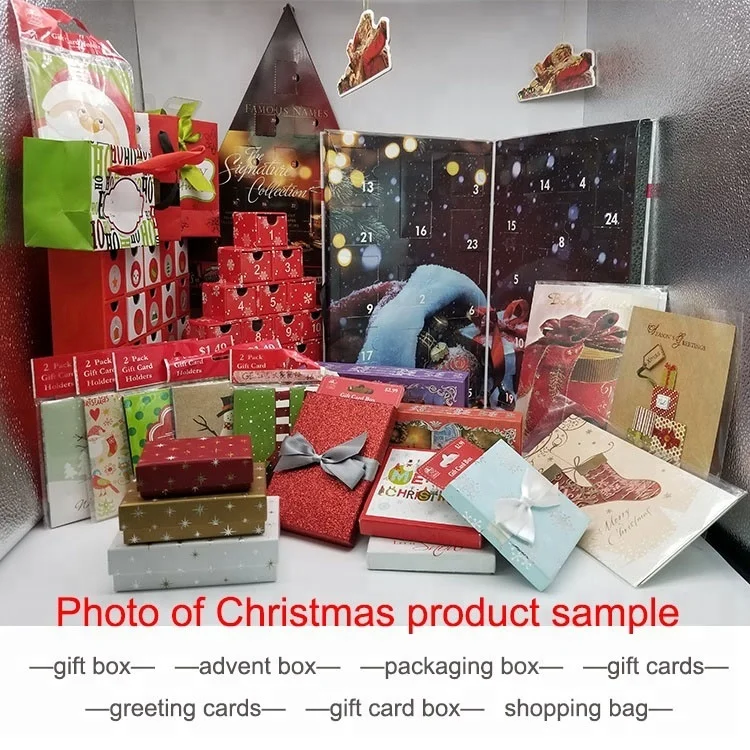 Custom Printing Gift box empty advent calendar 2019 Christmas Advent Calendar Box