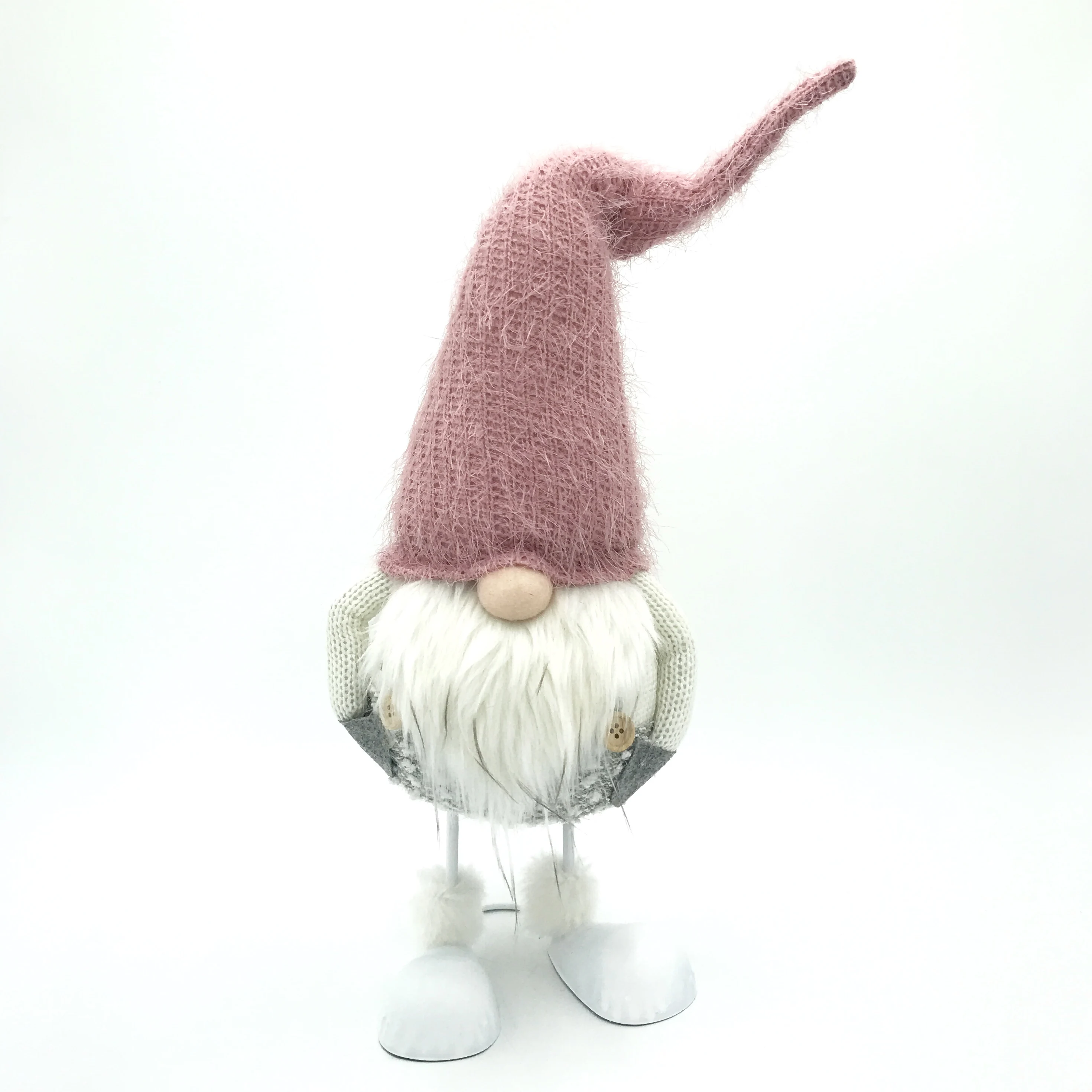 Customized Northern Europe Nordic Nisse Christmas Santa Claus Christmas Decorations Stuffed Standing Gnome With Metal Feet