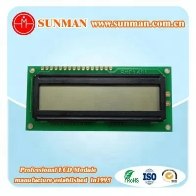 16x1 1x16 1601 lcd character display screen module with module size 80*36mm