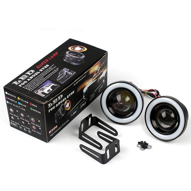 
Universal High Quality Source Angel Eyes Headlights Car DRL Colorful Led Fog Lamp 