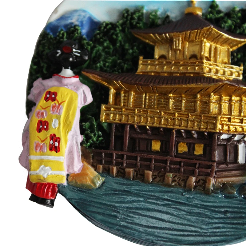 Limited Promotion polyresin Japan  Building round soft fridge magnet