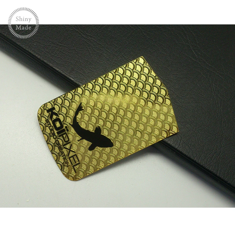 
Customized design fashion gold embossed metal business card 