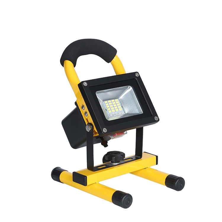 12V Portable 10w 20w 30w smd led battery operated red blue light flash rechargeable floodlight