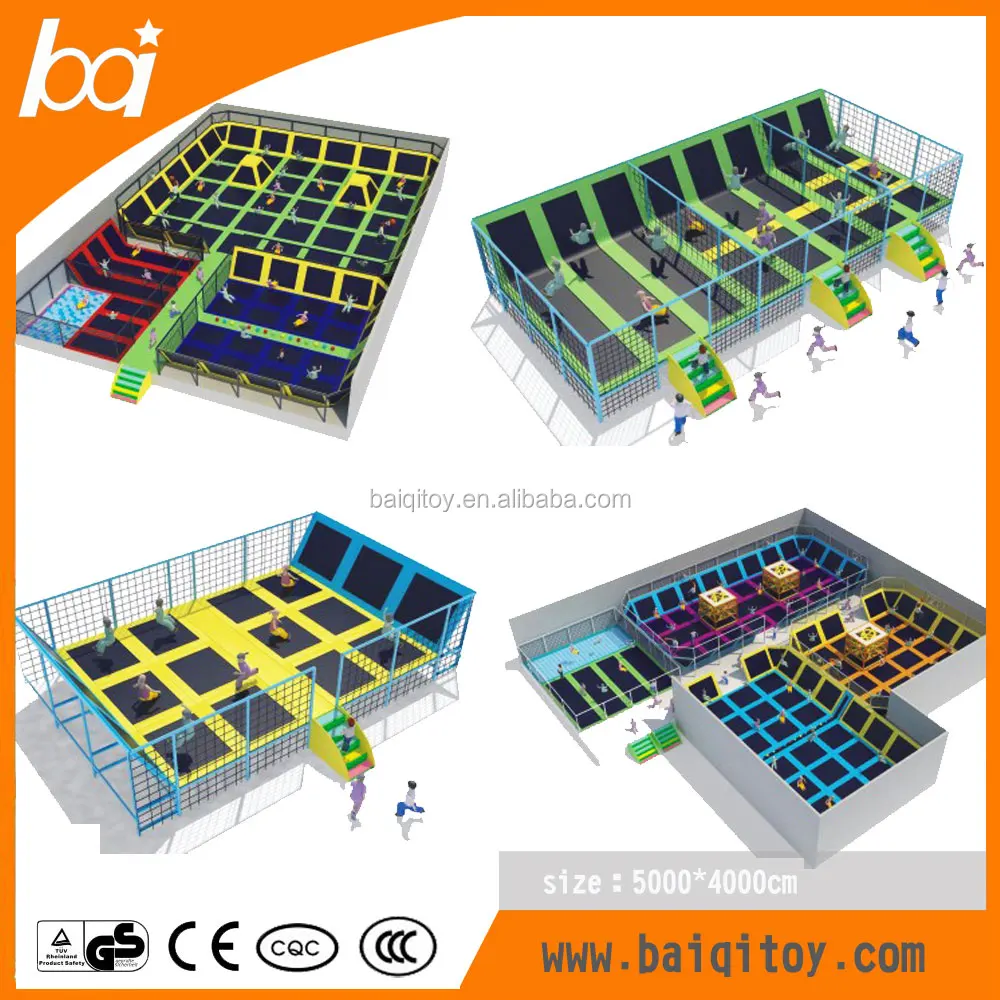 Small trampoline foam pit area Free Jump Sky zone Trampoline Park Bouncing Bed