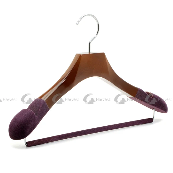 Premium wooden velvet hanger
