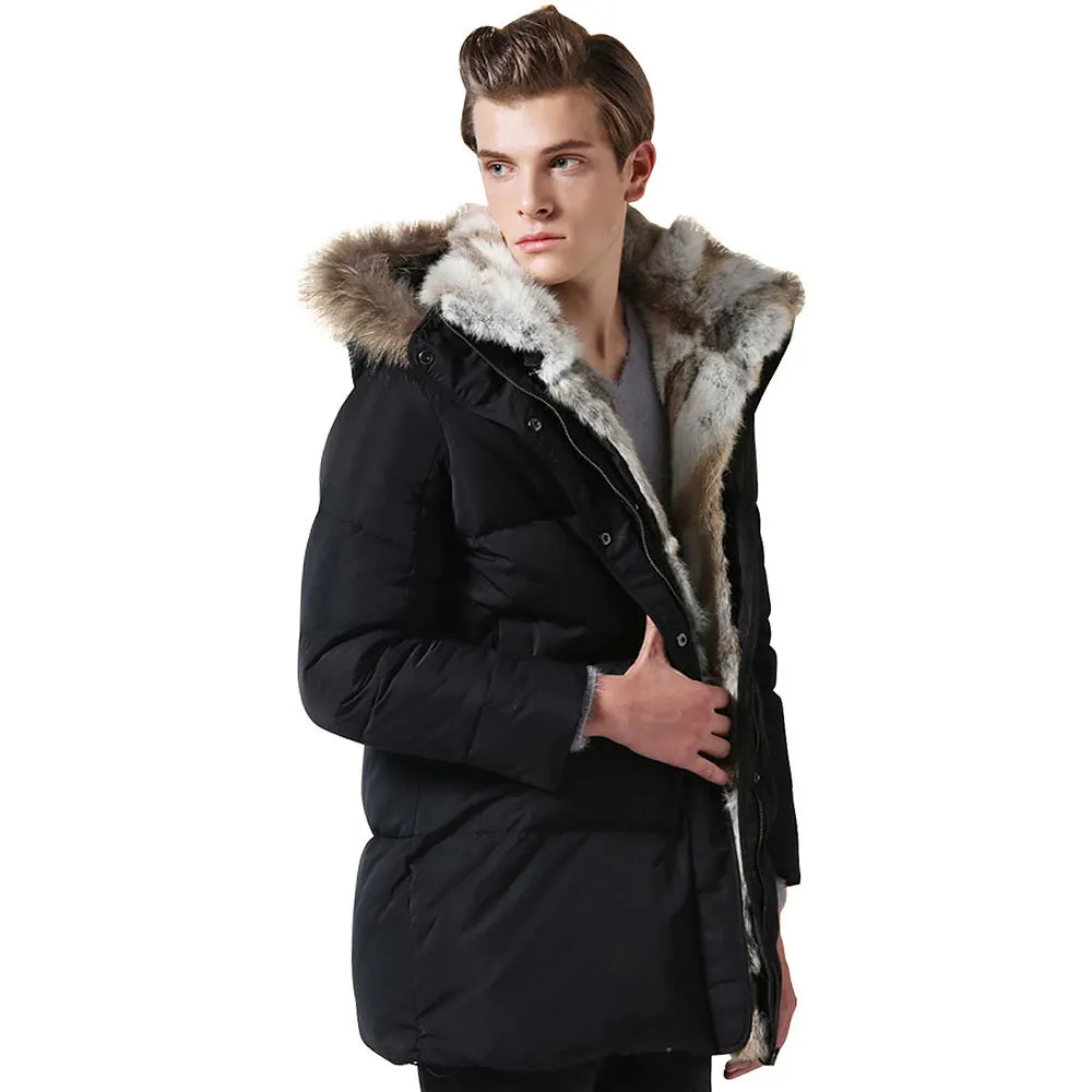 JACKETOWN manufacturer winter parka thick warm down coat  fur trim  mens luxury jackets