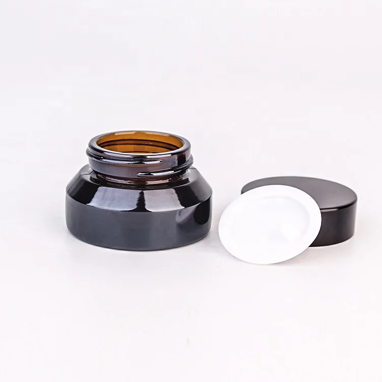 20ml 30ml 60ml dark brown frosted glass cream cosmetic jars
