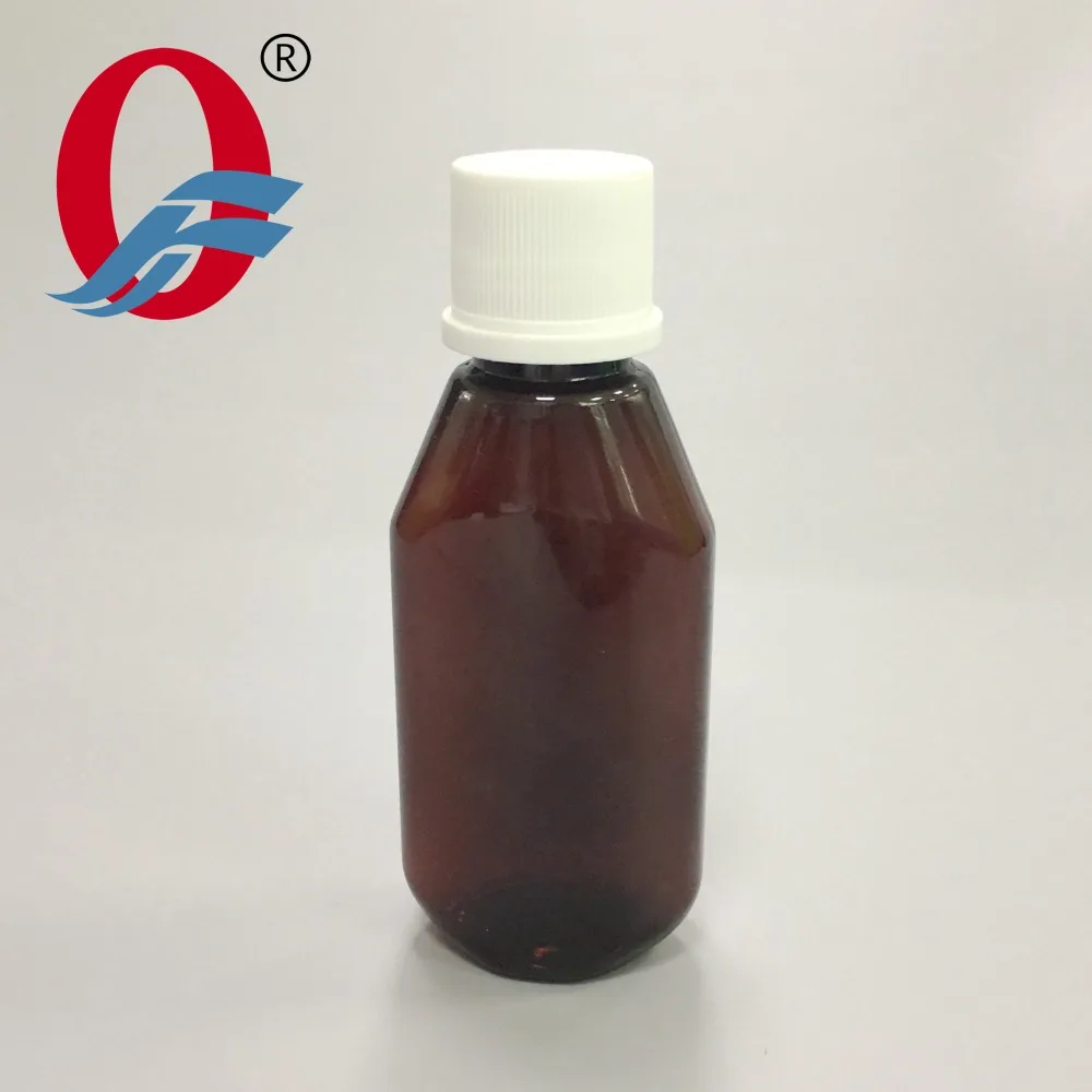 Pharmaceutical Plastic Bottle Manufacturers 100ml Amber Oval PET Bottles for Cough Syrup