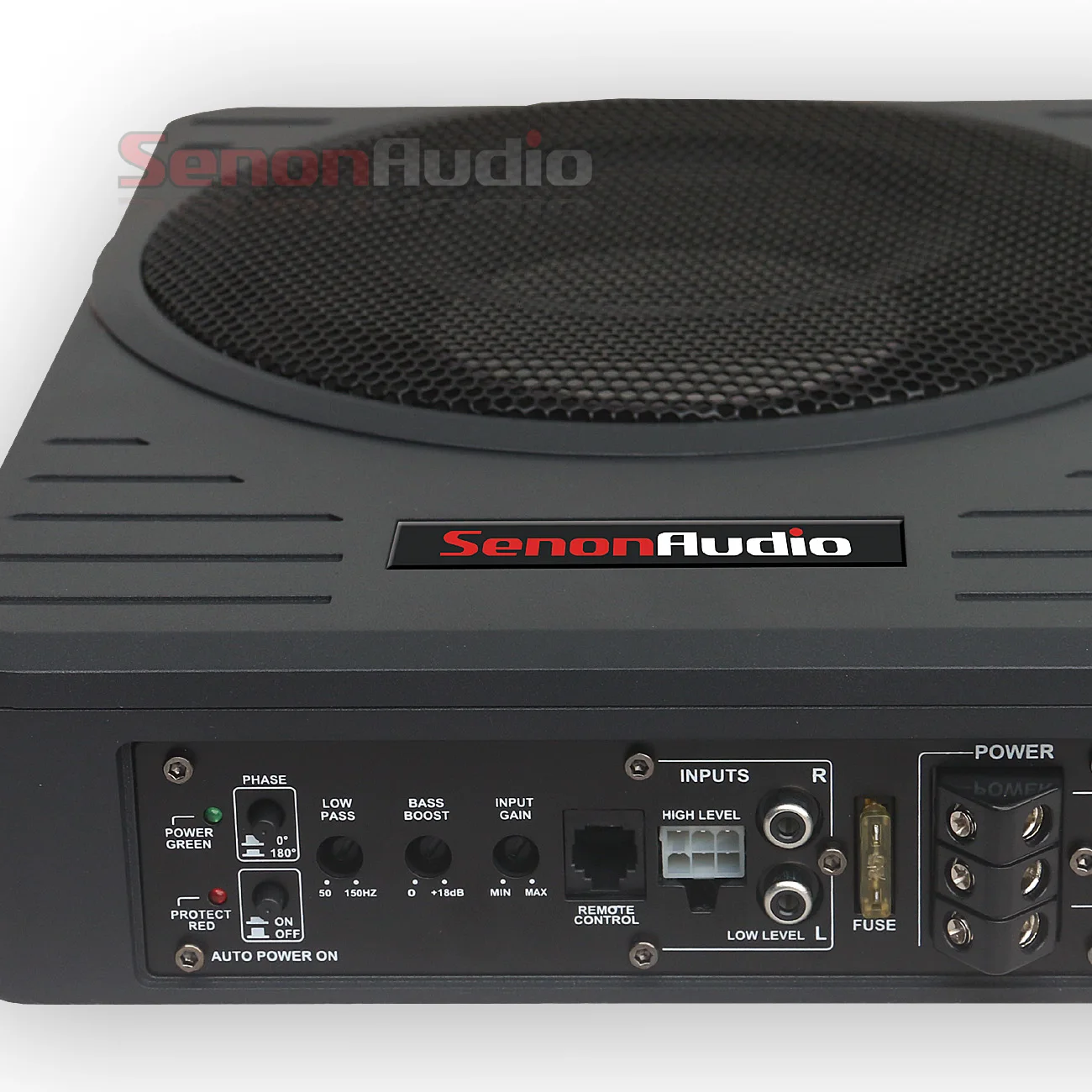 10Inch Aluminum Powered Subwoofer Enclosure 12V Slim Active Under Seat Car Subwoofer Box with Amplifier under seat subwoofer car