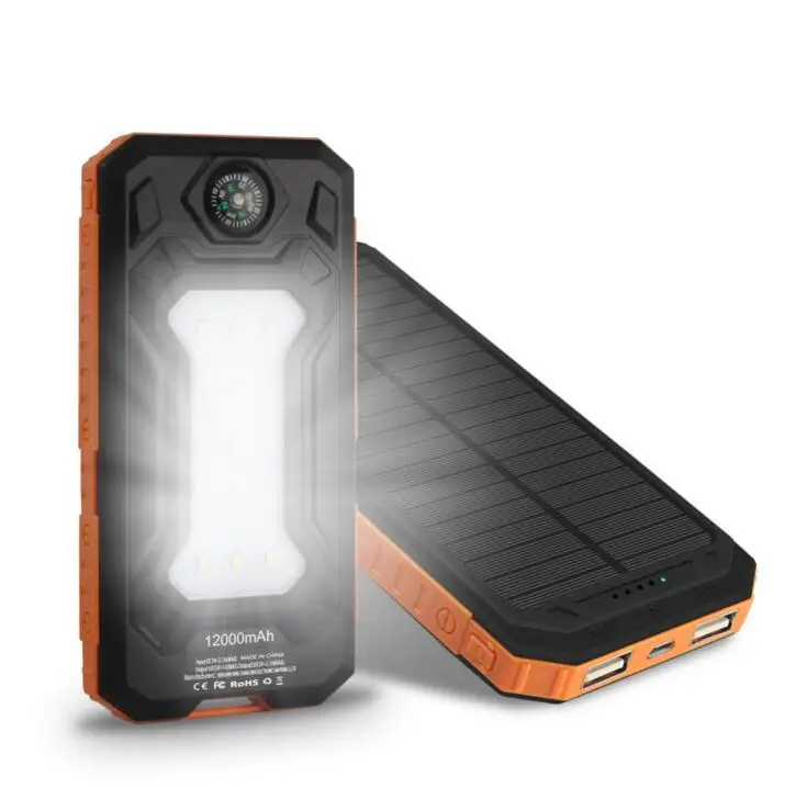 2019 High capacity portable ultra thin solar power bank portable solar power bank with led light