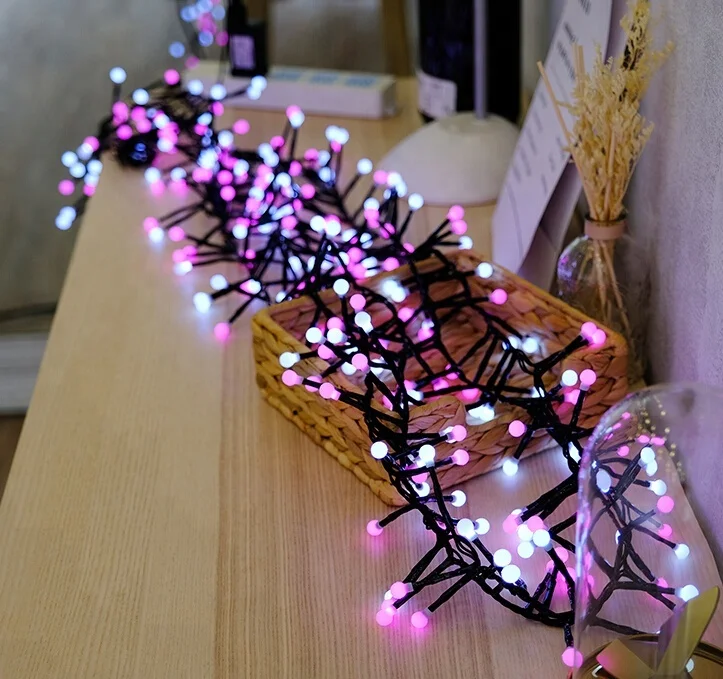 3 м 400 водонепроницаемые светодиоды 8 LED режима фейерверк гирлянды светодиодные фонари двухцветный уличный Рождественская вечеринка Фея Украшение Дома