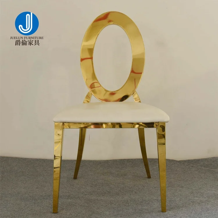 wholesale stainless steel gold O shaped  baroque chair Outside Wedding Chair Party Chair for sale