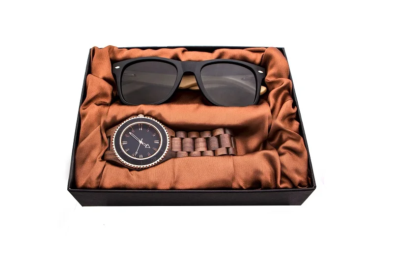 
New Natural Black Walnut Wood Analog Watch KENON Japan MIYOTA Quartz Movement Wooden Watch 