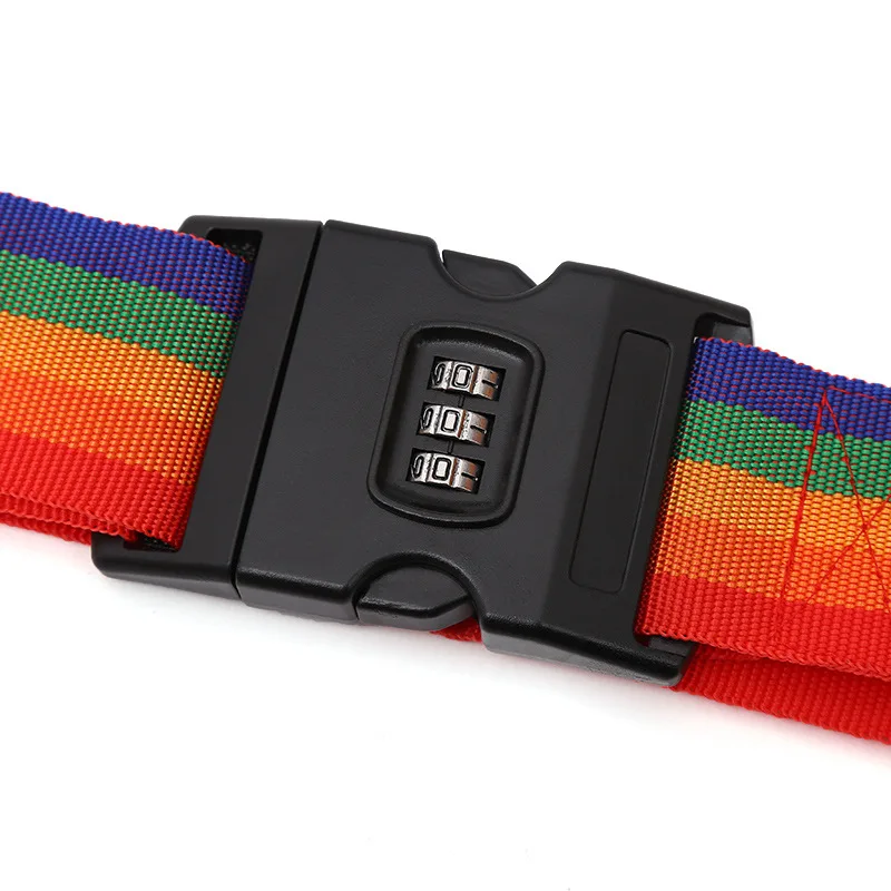 Custom luggage strap,polyester luggage belt with lock,travel luggage bag belt