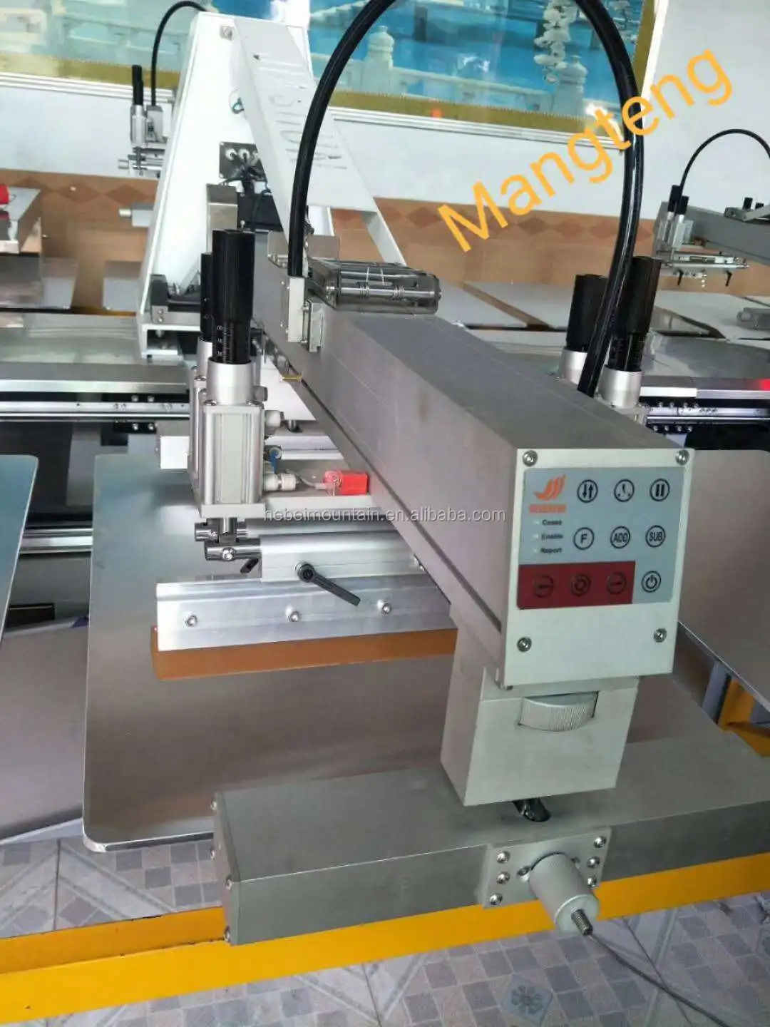 Six colors six station 24 plates  rotary carousel t shirt silk Textiles screen printing machine with Infrared drying