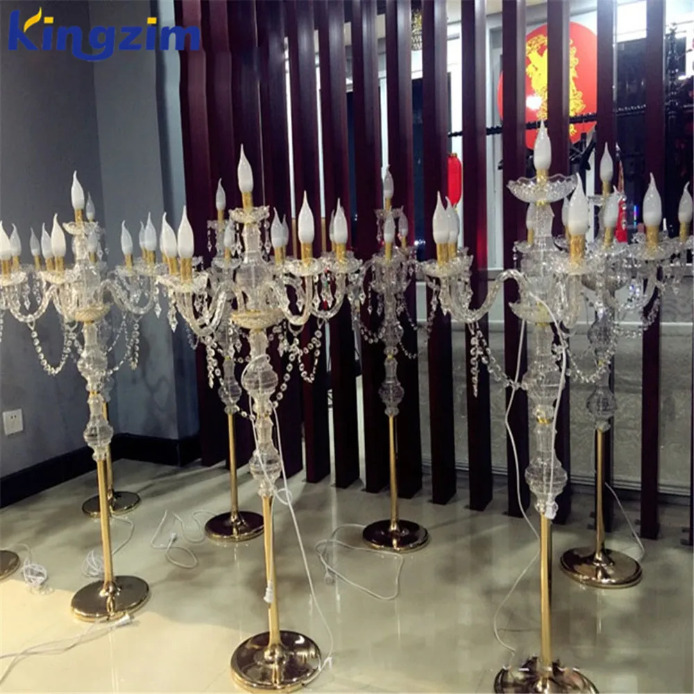Wedding decoration artistic candelabra lighting crystal floor standing lamp