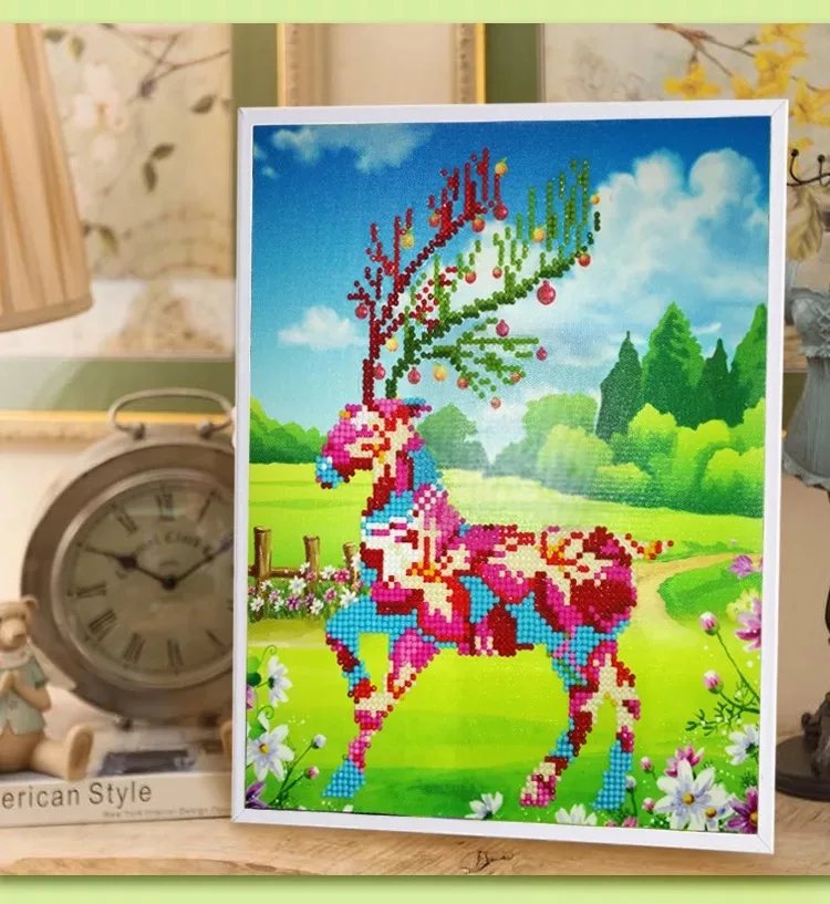 Детская ручная работа мультфильм DIY круглая Алмазная вышивка картина с рамкой для спальни Декор Детский подарок