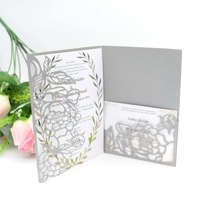 Laser cut wedding invitations card envelopes decorations