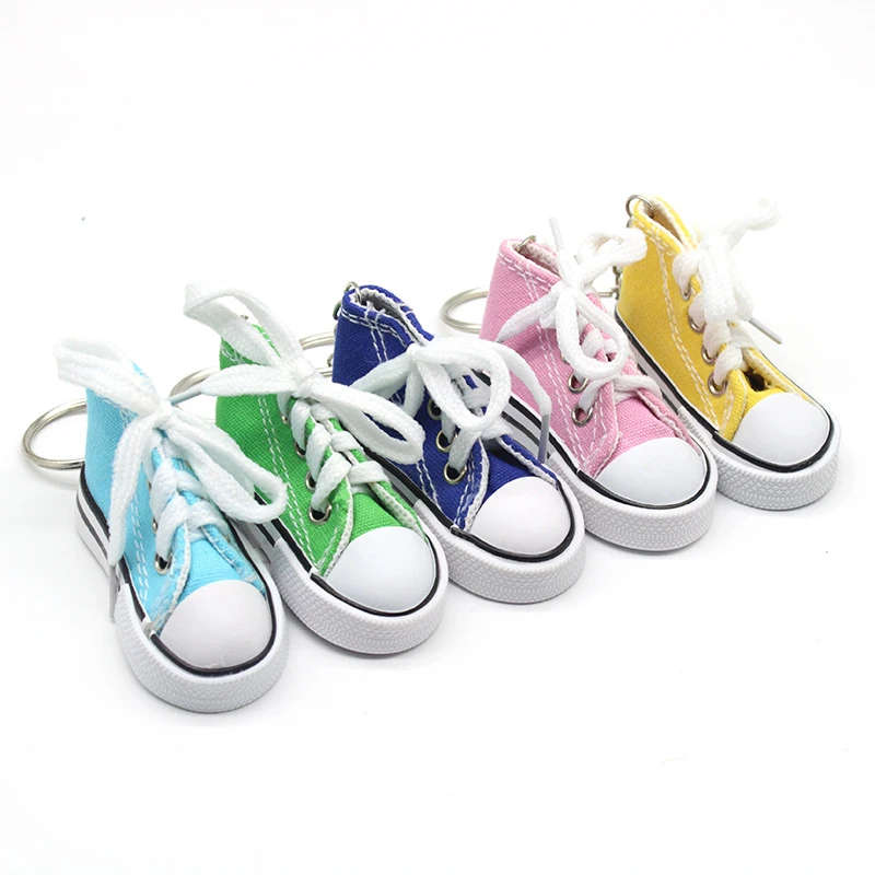 Wholesale customizable Cute Academic style Cotton Canvas Shoes Key Chain Promotion Creative Keychain Gift Keychain