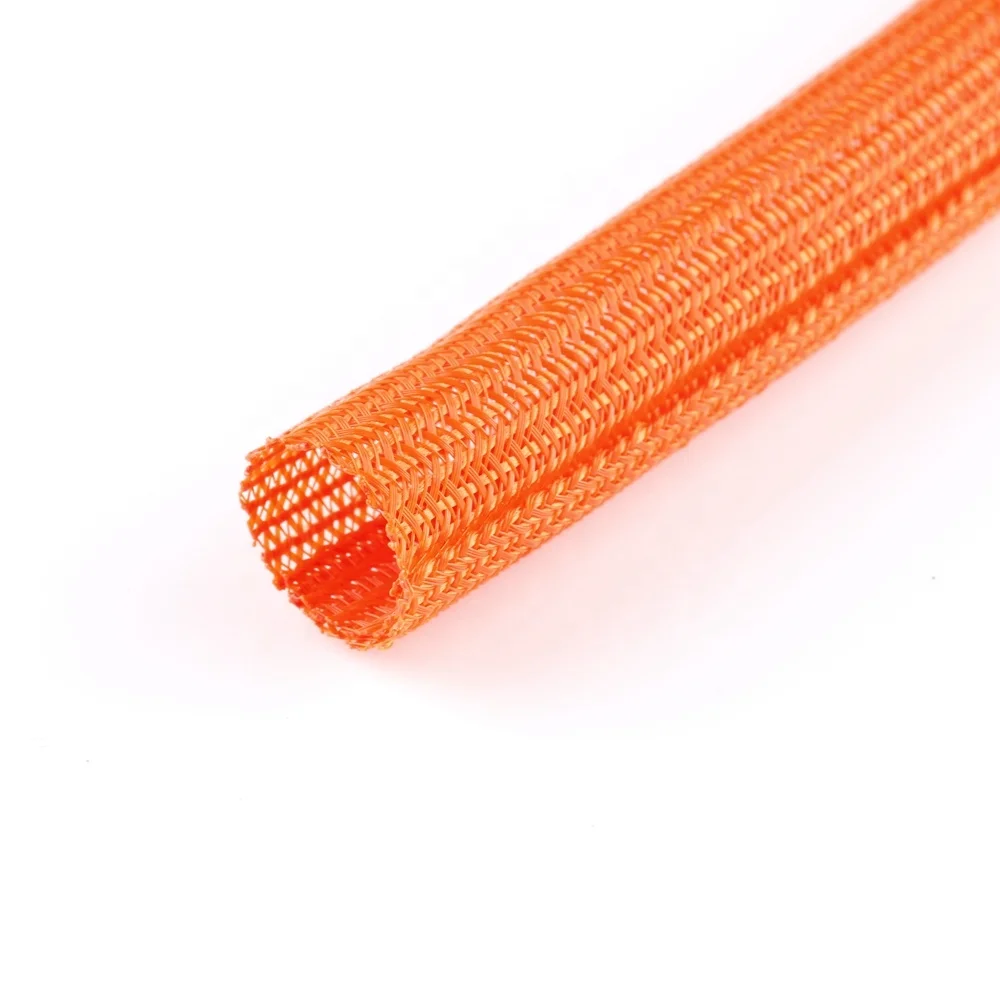 12.7mm orange  Factory sale self closing cable management mesh nylon sleevewrap and cable tie wrap