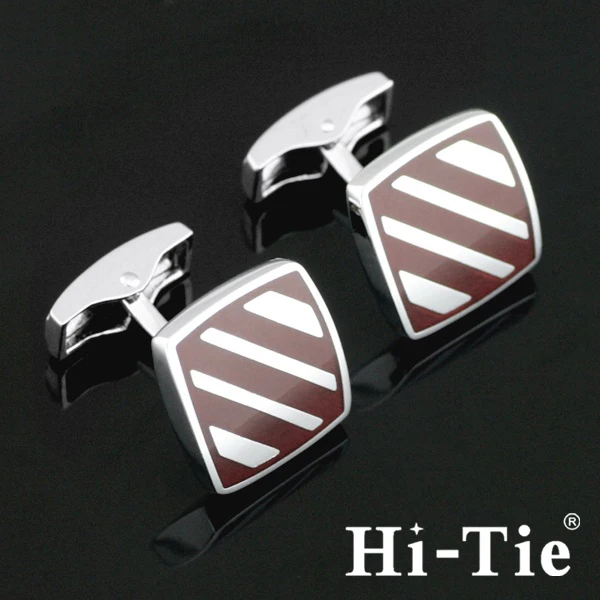 Hi-Tie TZ 0030 Collar Tie Pin , Tie Bar Antique , Red Cufflinks
